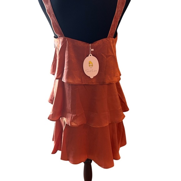 NWT Sweet Lemon Copper Tiered Mini Dress Size S - Picture 4 of 4